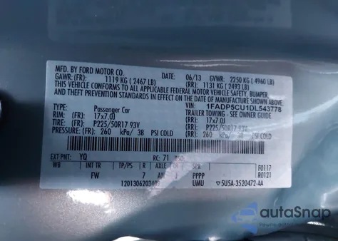 2013 Ford C-Max Energi Sel from USA, damaged, VIN 1FADP5CU1DL543778